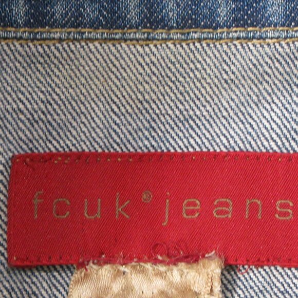Fcuk Jeans Denim Button Front Jacket Size Medium - Picture 7 of 7